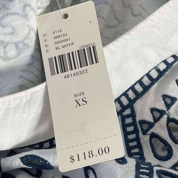 Anthropologie Maeve Ester NWT White/Blue Eyelet Top Sz XS - Picture 7 of 10